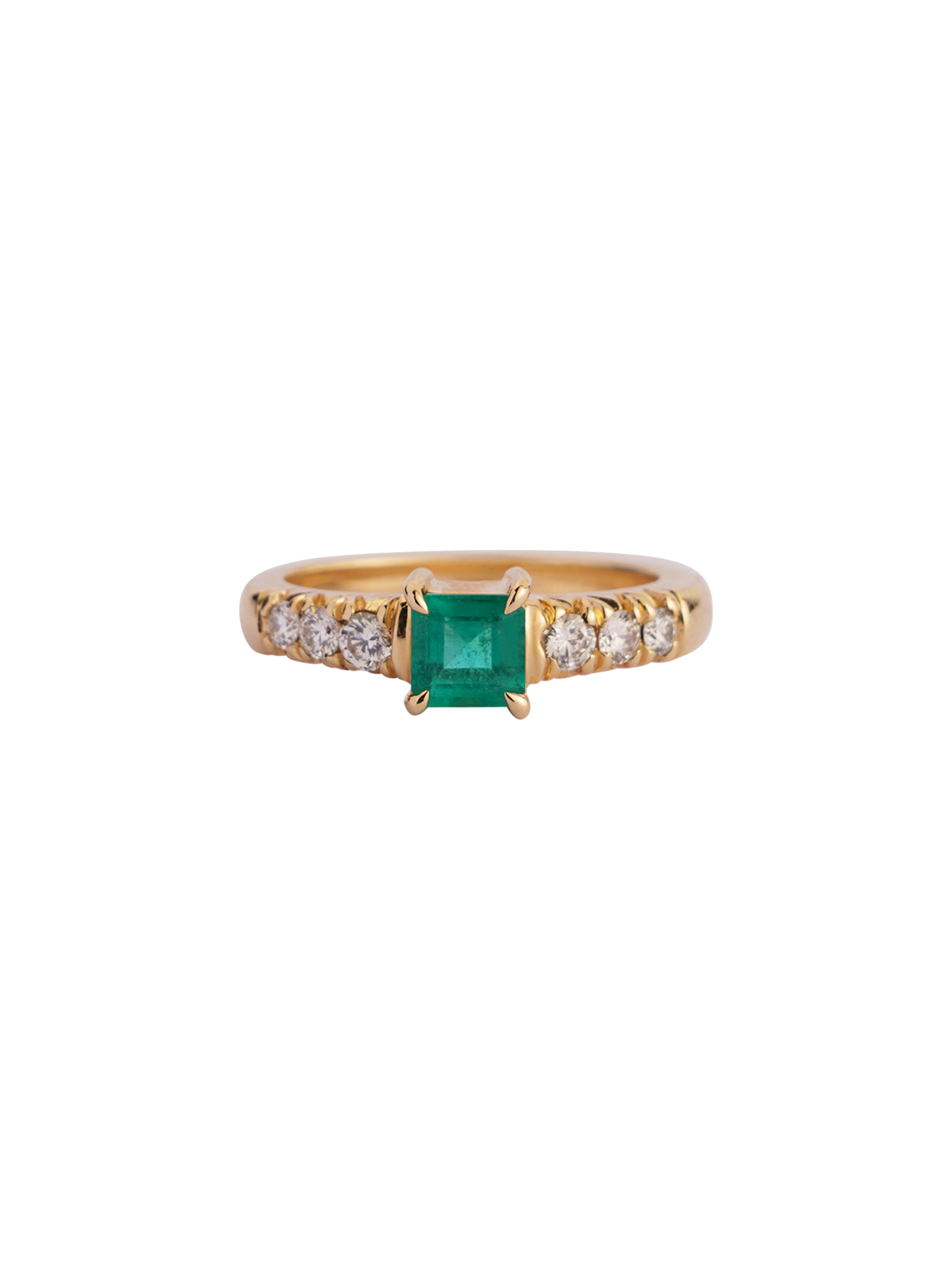 French pave emerald ring